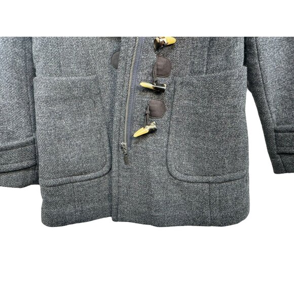 Banana Republic Womens Wool Blend Toggle Coat XS Gray Cross Zipper - Picture 7 of 10